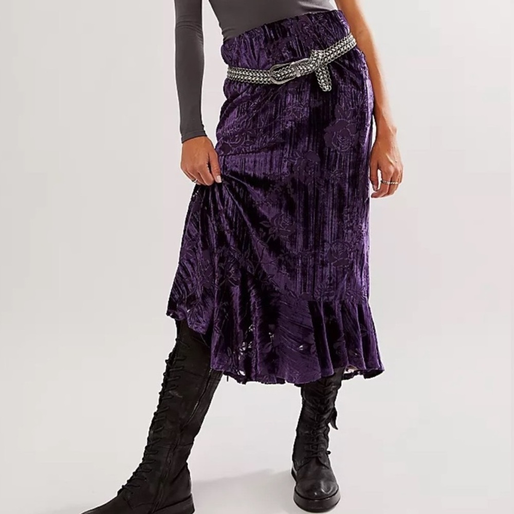 Free People Ivy Burnout Velvet Skirt